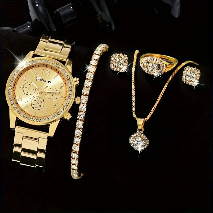 Luxury Watch Gift For Her - Luksusowy zegarek kwarcowy z cyrkoniami, modny