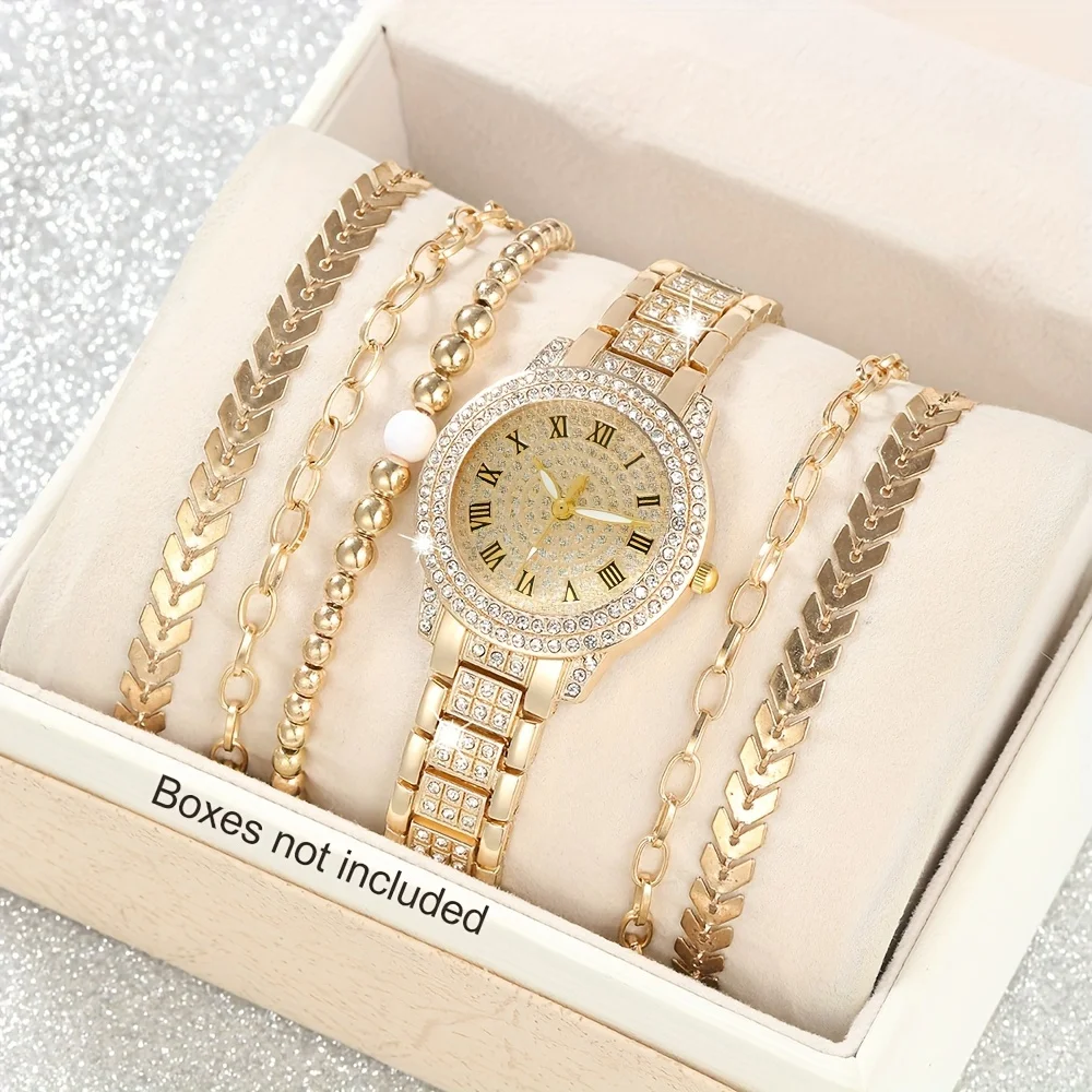 Luxury Watch Gift For Her - 6 sztuk/zestaw damski luksusowy zegarek kwarcowy