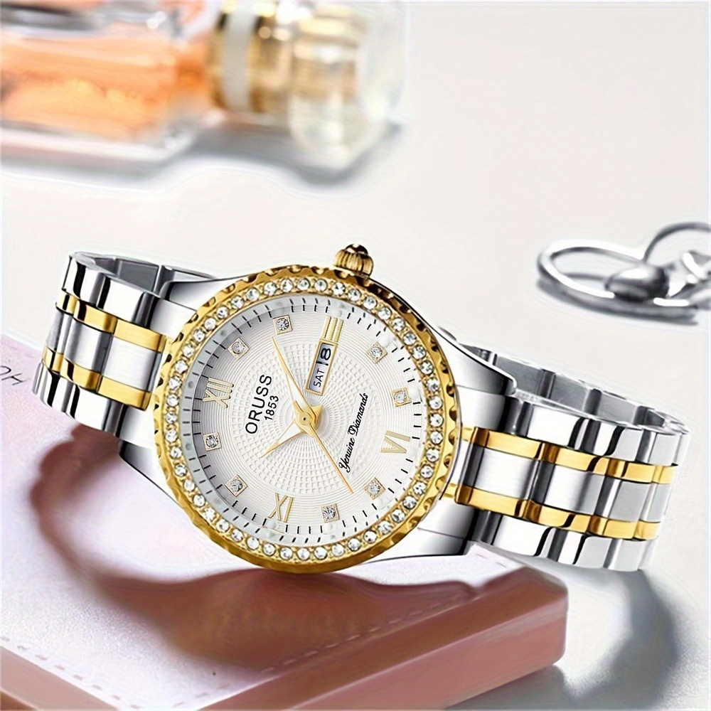 Zegarek damski złoty z białym  – Luxury Watch Grade recenzja i cena